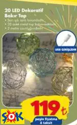 ORBUS 20 LED DEKORATİF BAKIR TOP